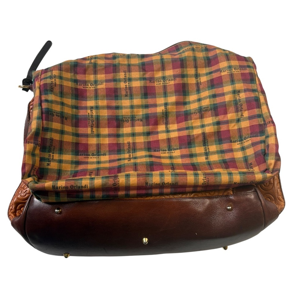 Marino Orlandi Monogram Embossed Leather Bag - Hobo Shoulder/Top Handle - Picture 14 of 14